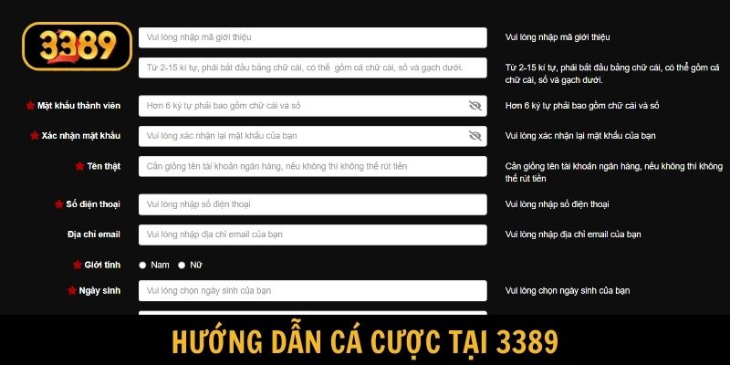 Đăng ký tài khoản để bắt đầu chinh chiến tại 3389